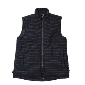 Modern Amusement Black Windowpane Check Reversible Zippered Vest Mens Size S
